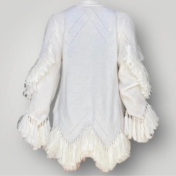 Kobi Halperin White Feather Cardigan Sweater 🕊️ - Picture 4 of 5